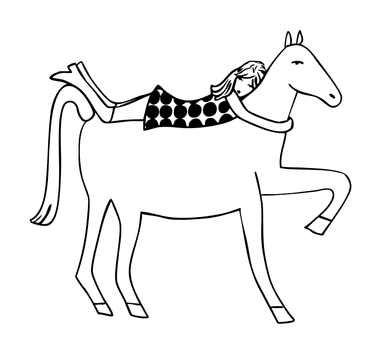 Byrdies' girl on horse logo